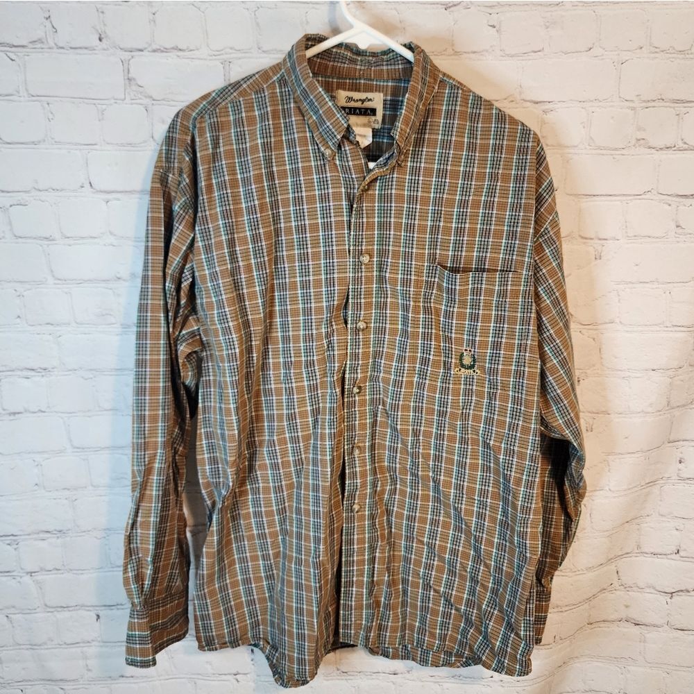Men's Wrangler Riata Longsleeve Button-Down Shirt, Size Large